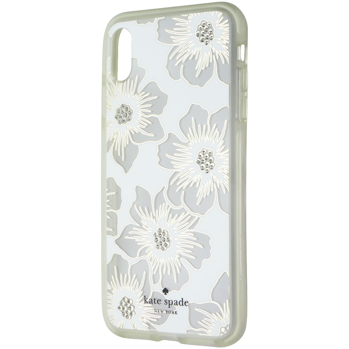 Kate Spade Hardshell Case for Apple iPhone XS Max - Clear White Floral / Gems Cell Phone - Cases, Covers & Skins Kate Spade - Simple Cell Bulk Wholesale Pricing - USA Seller