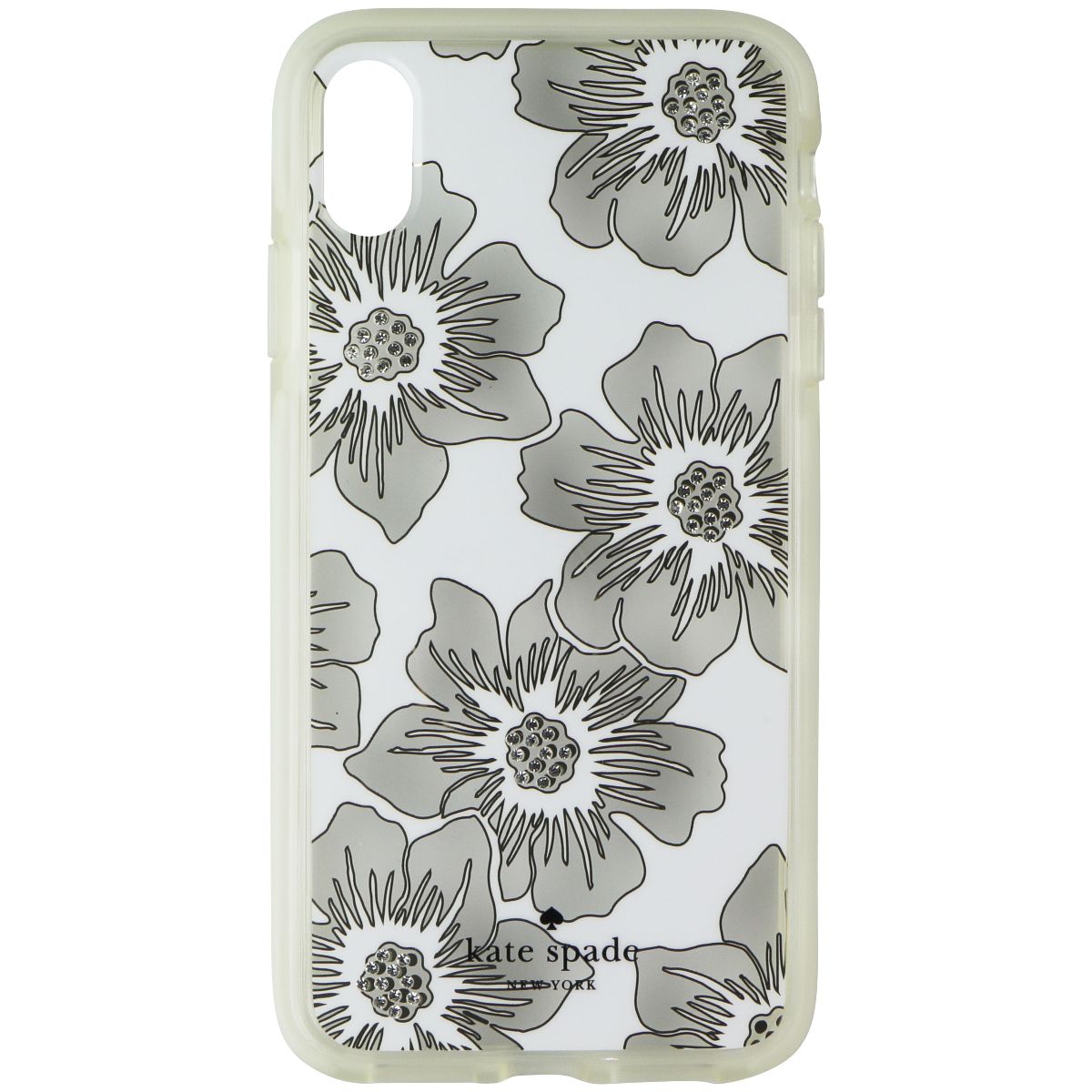 Kate Spade Hardshell Case for Apple iPhone XS Max - Clear White Floral / Gems Cell Phone - Cases, Covers & Skins Kate Spade - Simple Cell Bulk Wholesale Pricing - USA Seller