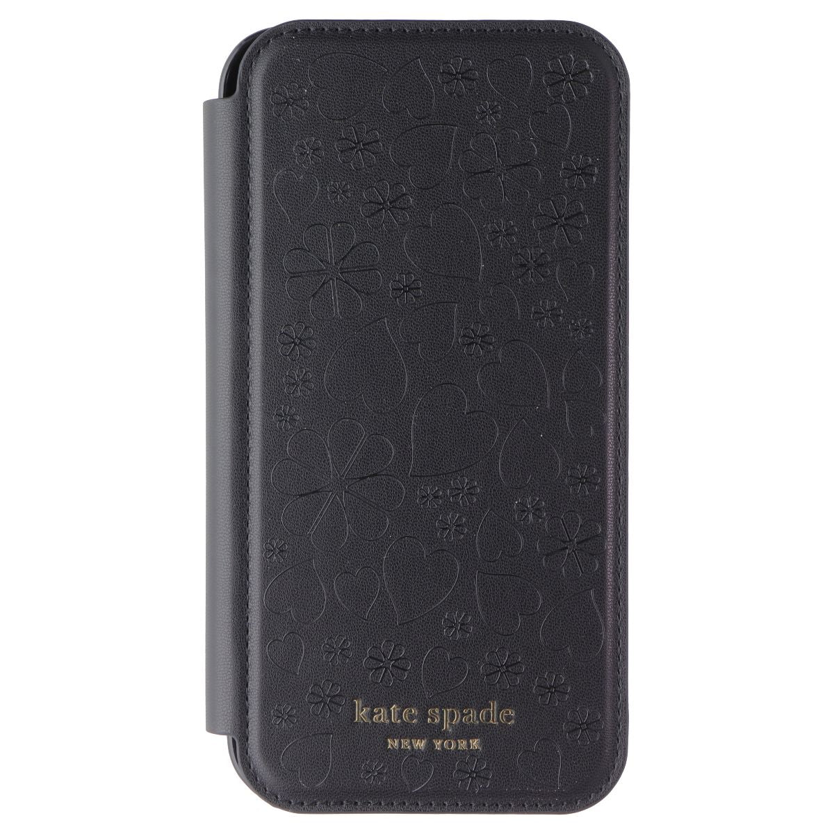 Kate Spade Wrap Folio Case for Apple iPhone 12 Pro Max - Black Hearts & Clovers Cell Phone - Cases, Covers & Skins Kate Spade - Simple Cell Bulk Wholesale Pricing - USA Seller