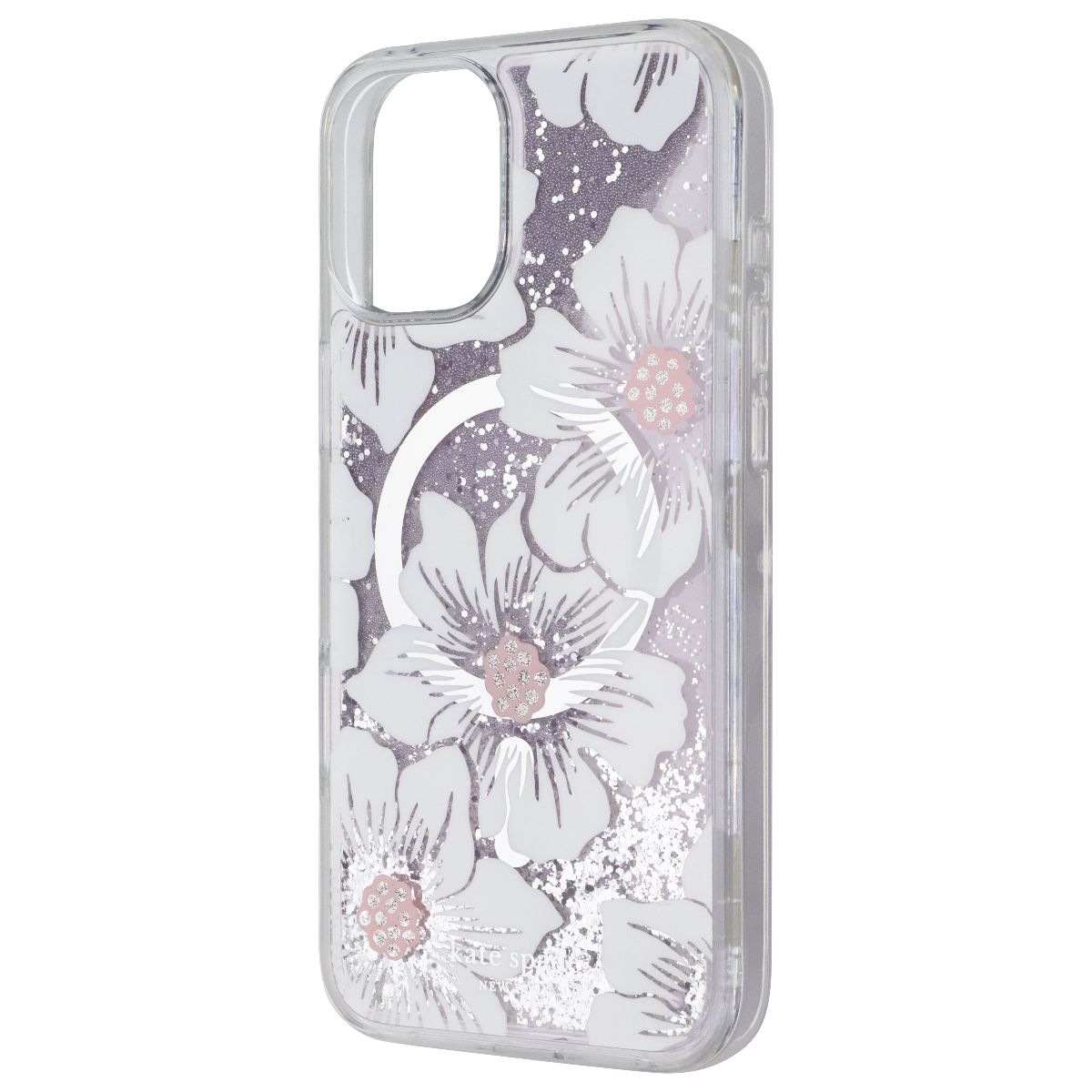 Kate Spade Liquid Glitter MagSafe Case for iPhone 16 Plus - Hollyhock Glitter