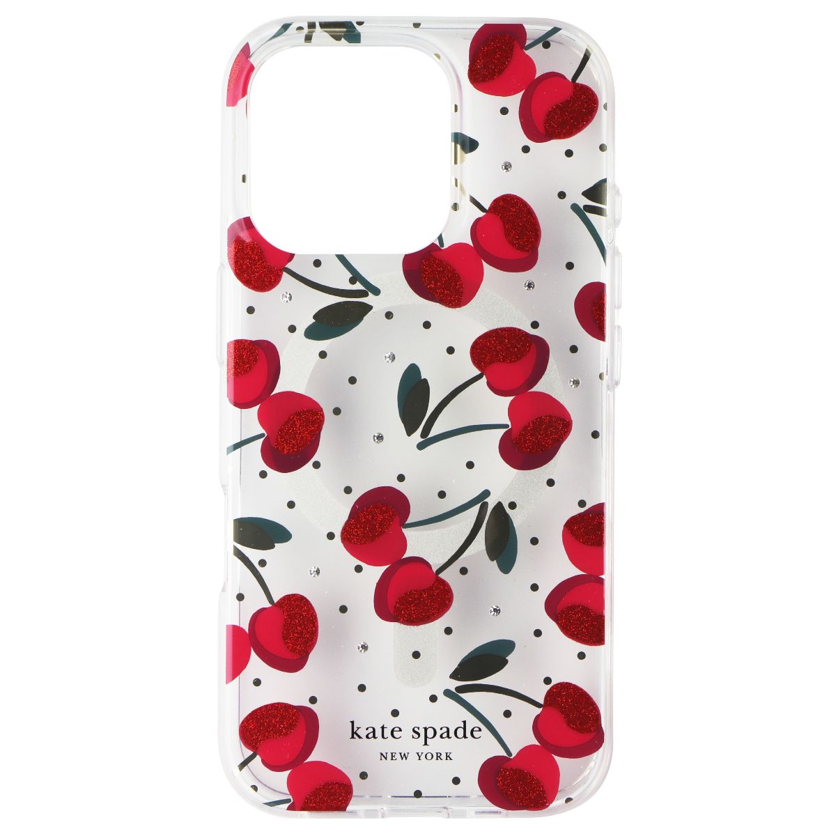 Kate Spade Case for MagSafe for Apple iPhone 16 Pro - Cherry Dot Gems Cell Phone - Cases, Covers & Skins Kate Spade - Simple Cell Bulk Wholesale Pricing - USA Seller