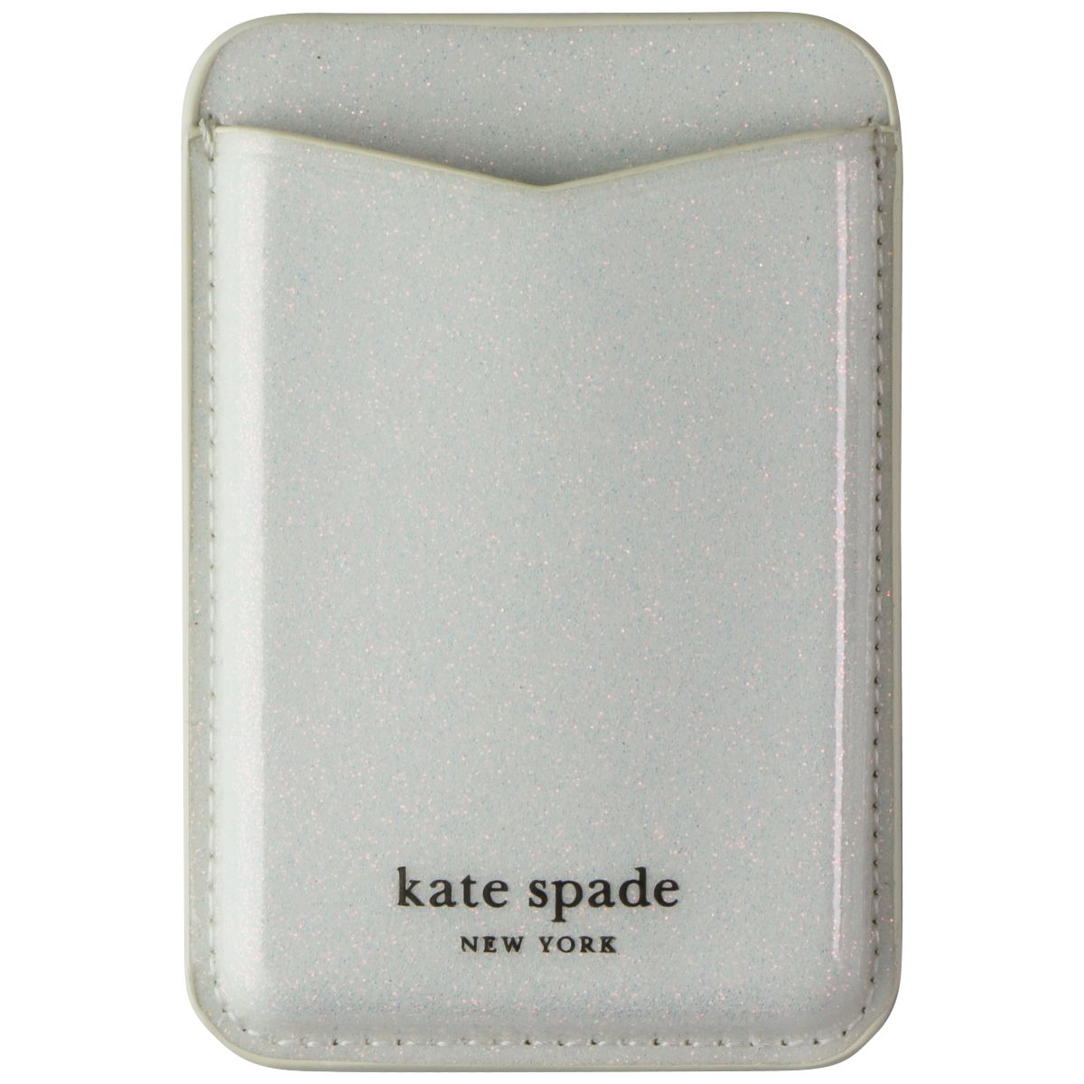 Kate Spade New York Magnetic Wallet/Card Holder for MagSafe - White Glitter Cell Phone - Mounts & Holders Kate Spade - Simple Cell Bulk Wholesale Pricing - USA Seller
