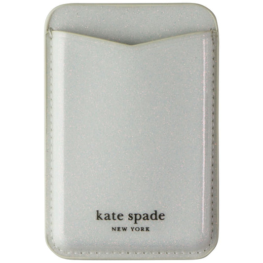 Kate Spade New York Magnetic Wallet/Card Holder for MagSafe - White Glitter Cell Phone - Mounts & Holders Kate Spade - Simple Cell Bulk Wholesale Pricing - USA Seller