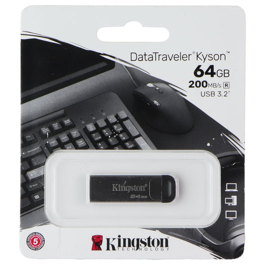 Kingston (64GB) DataTraveler Kyson USB 3.2 Flash Drive - Silver (DTKN/64GB) Digital Storage - USB Flash Drives Kingston - Simple Cell Bulk Wholesale Pricing - USA Seller