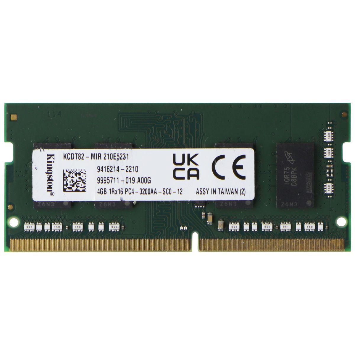 Kingston (4GB) DDR4 RAM PC4-3200AA (1Rx16) SO-DIMM 3200MHz (KCDT82-MIR) Computer Parts - Memory (RAM) Kingston - Simple Cell Bulk Wholesale Pricing - USA Seller
