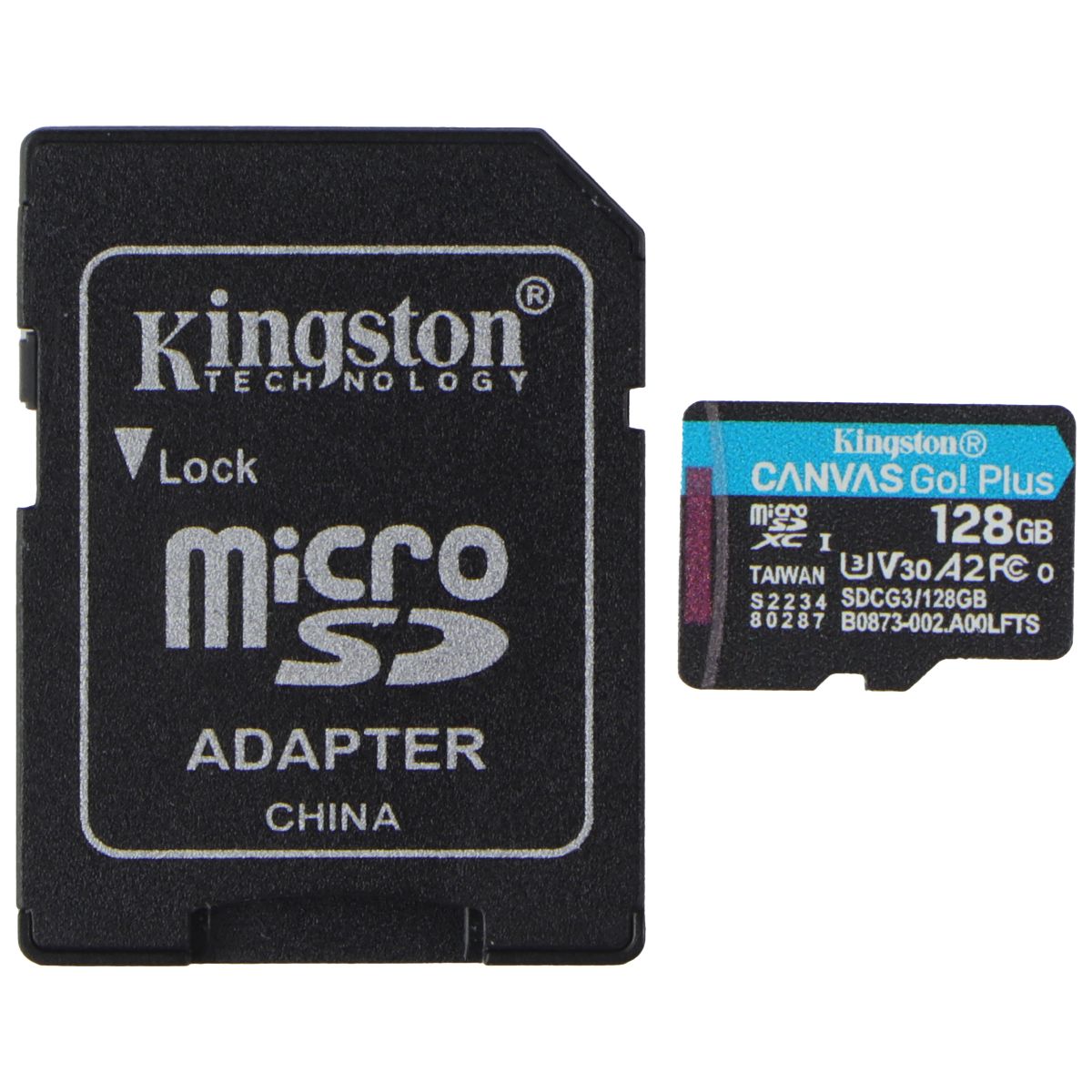 Kingston 128GB Canvas Go! Plus microSDXC w/Adapter - A2 C10 U3 V30 (100MB/s) Digital Camera - Memory Cards Kingston - Simple Cell Bulk Wholesale Pricing - USA Seller