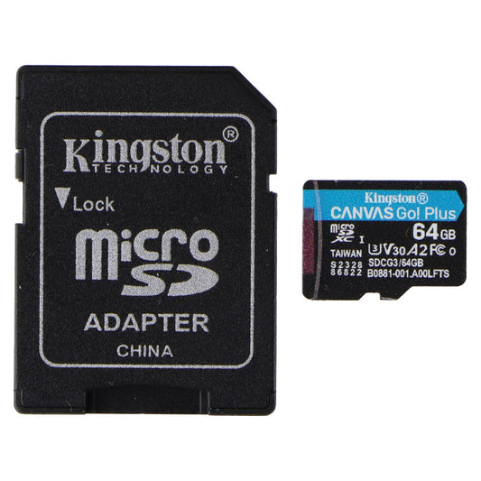 Kingston 64GB microSDXC Canvas Go Plus 170MB/s Read UHS-I Memory Card + Adapter Digital Camera - Memory Cards Kingston - Simple Cell Bulk Wholesale Pricing - USA Seller