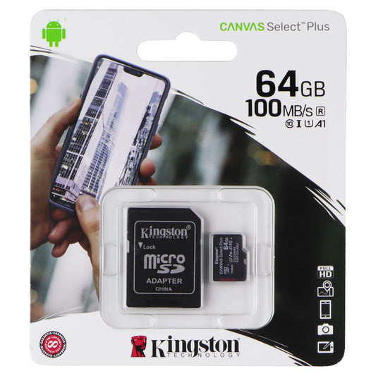 Kingston Technology Micro SDXC Canvas Select Plus Memory Card (100MB/S)- 64GB Cell Phone - Memory Cards Kingston    - Simple Cell Bulk Wholesale Pricing - USA Seller