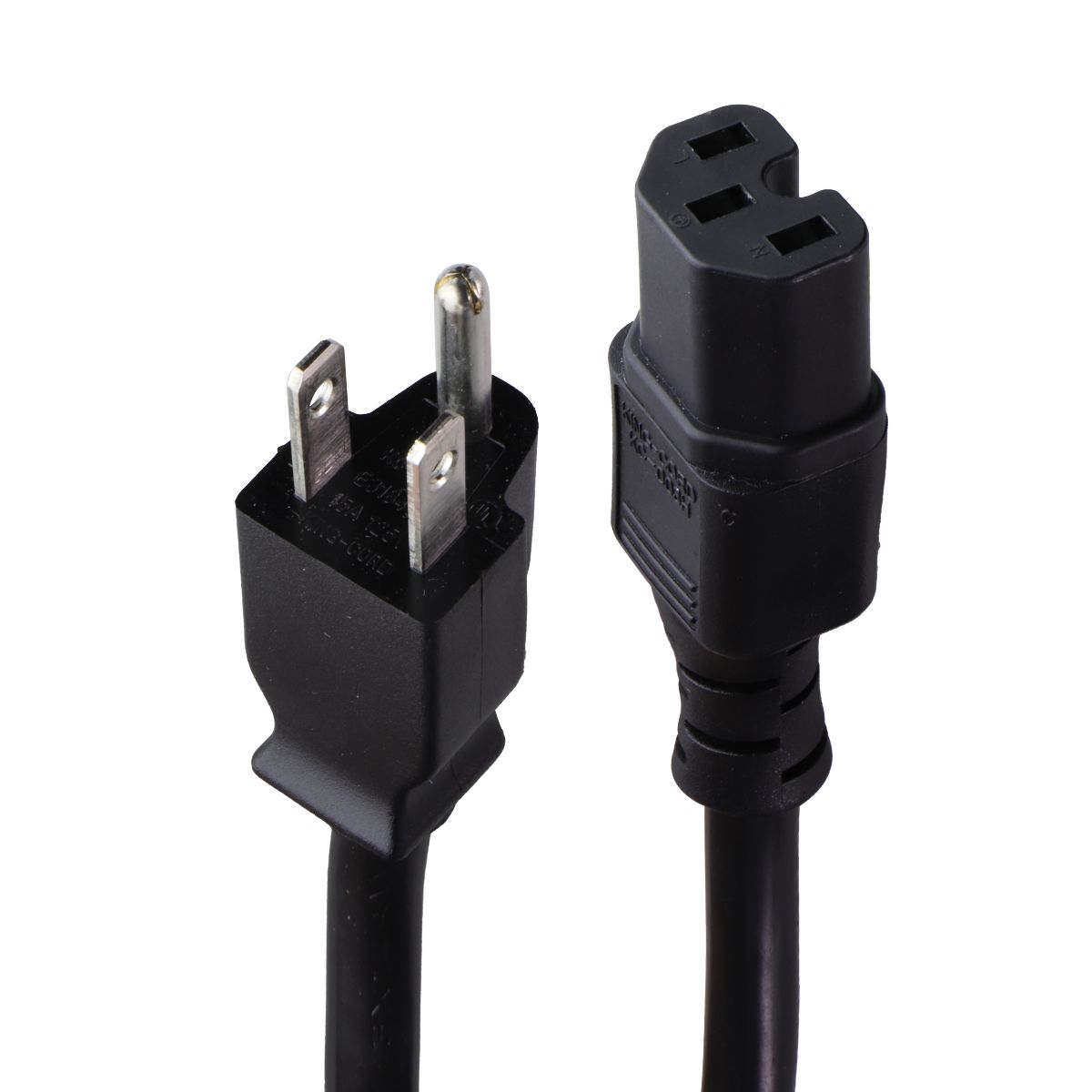 King-Cord (KC-003H / KC-001) 15A/125V Grounded Power Cable Cord - Black E318430 Computer Parts - Power Supplies King-Cord    - Simple Cell Bulk Wholesale Pricing - USA Seller