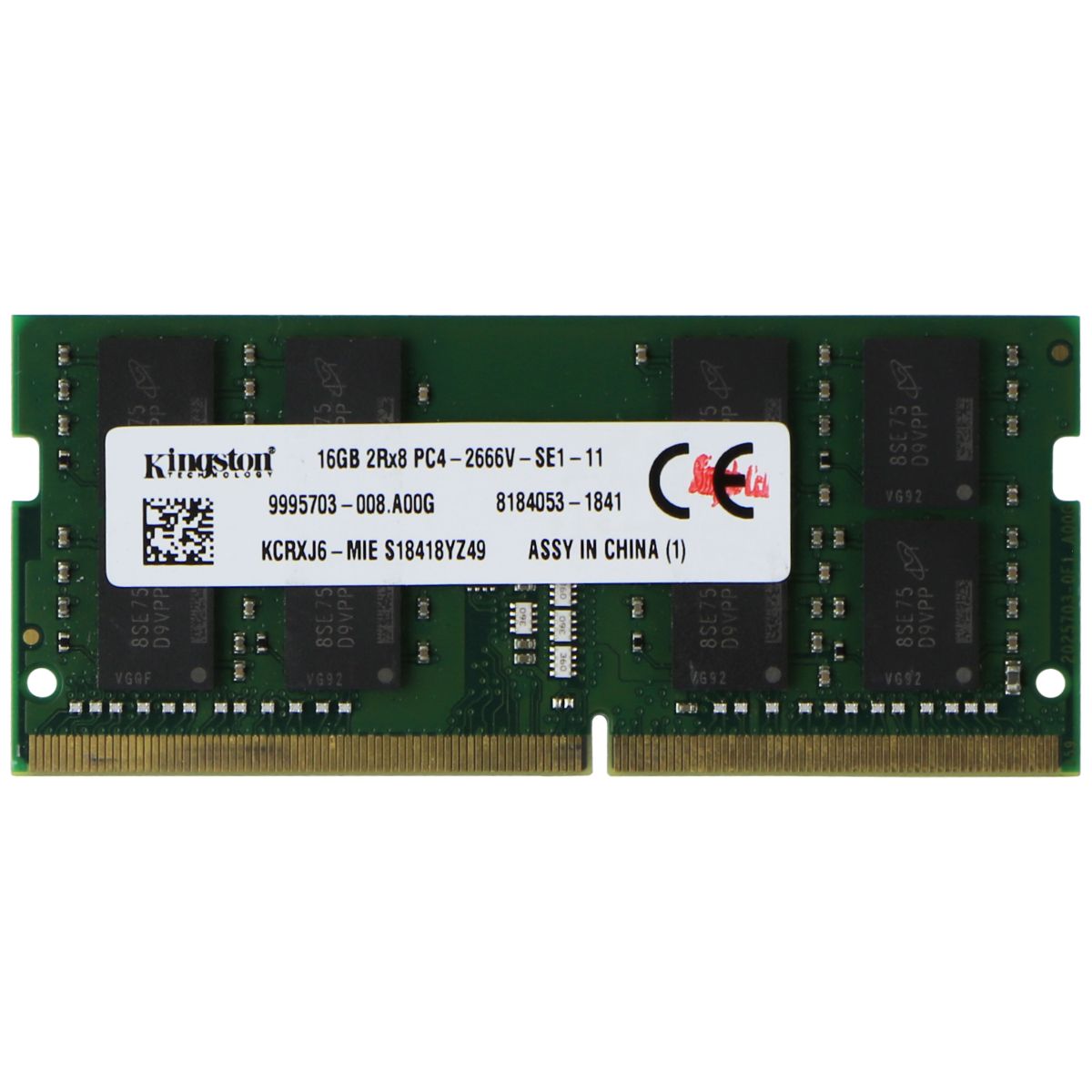Kingston 16GB RAM Memory DDR4 2666MHz (Model: KCRXJ6-MIE) Computer Parts - Memory (RAM) Kingston    - Simple Cell Bulk Wholesale Pricing - USA Seller