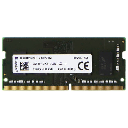 Kingston (4GB) DDR4 2666MHz RAM Memory (HP26D4S9S1MEF-4) Computer Parts - Memory (RAM) Kingston    - Simple Cell Bulk Wholesale Pricing - USA Seller