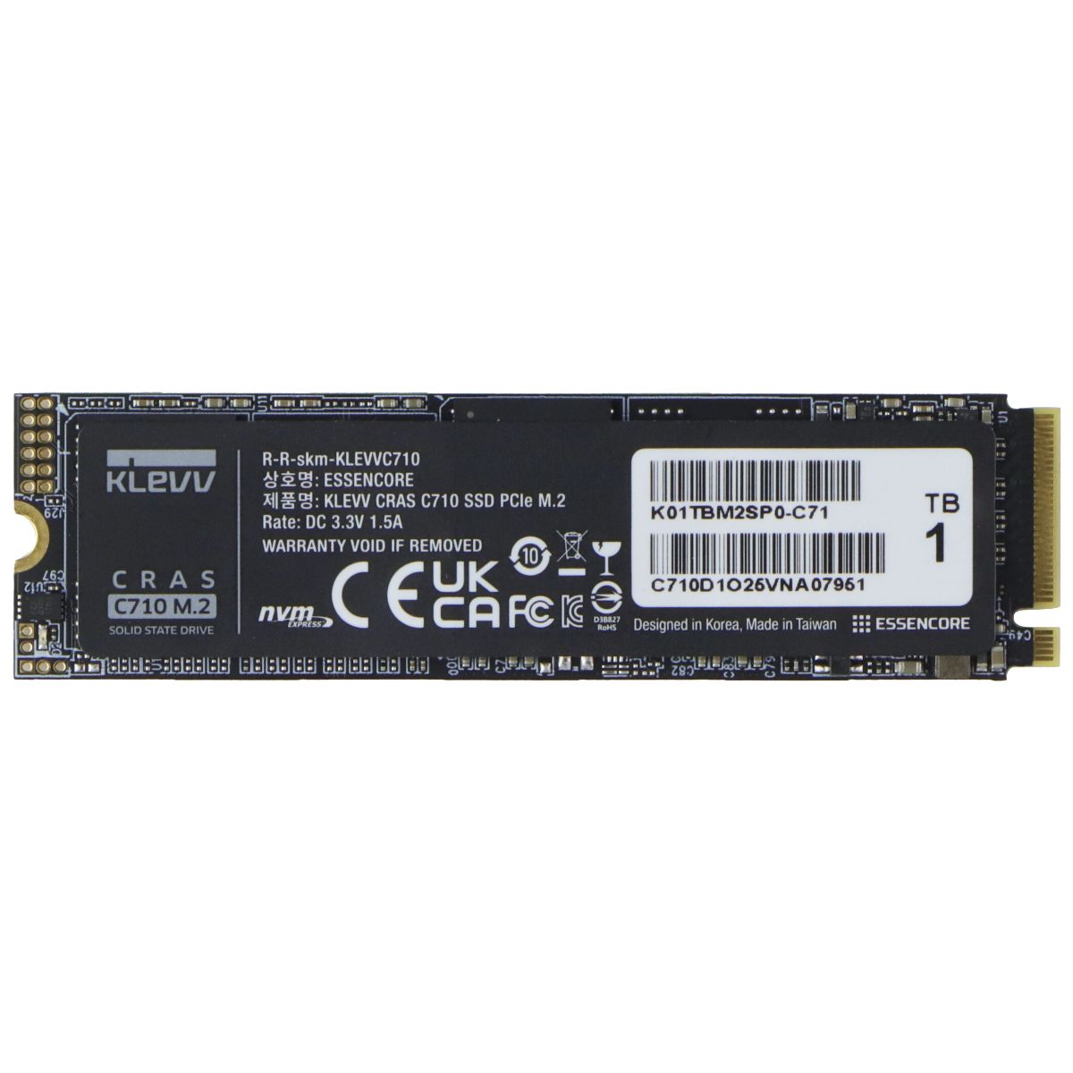 KLEVV (1TB) M.2 2280 NMVe PCIe Gen3x4 High Performance SSD (K01TBM2SP0-C71) Digital Storage - Solid State Drives KLEVV - Simple Cell Bulk Wholesale Pricing - USA Seller