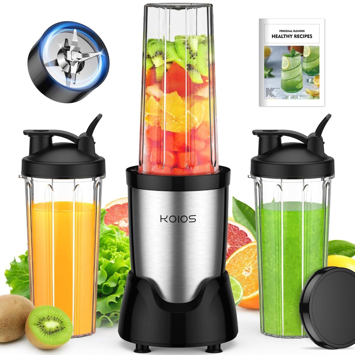 KOIOS Personal Blender for Shakes and Smoothies - Black (BL319B) Kitchen Appliances - Blenders (Countertop) KOIOS - Simple Cell Bulk Wholesale Pricing - USA Seller