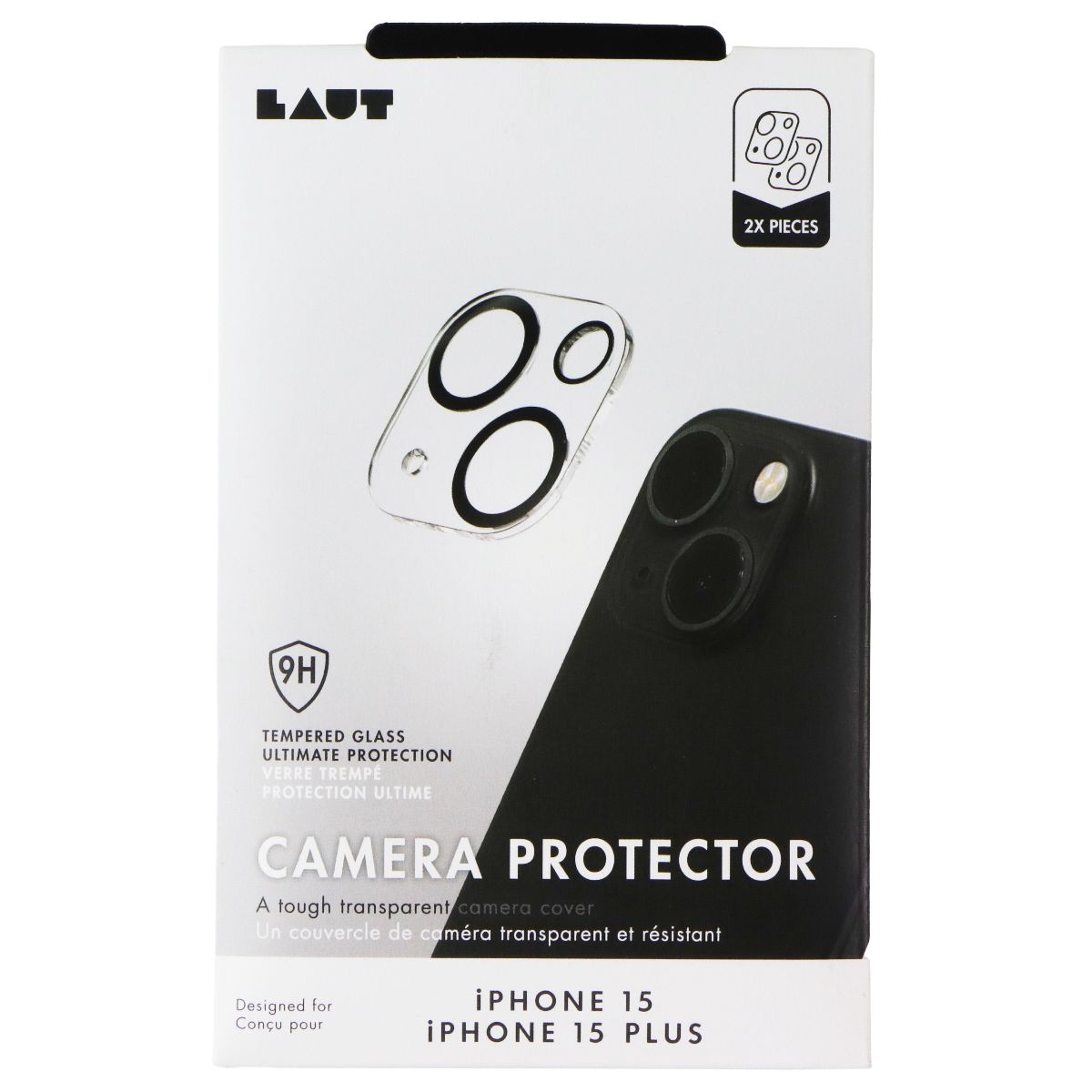 LAUT Tempered Glass Camera Protector for Apple iPhone 15 / 15 Plus Cell Phone - Screen Protectors Laut - Simple Cell Bulk Wholesale Pricing - USA Seller