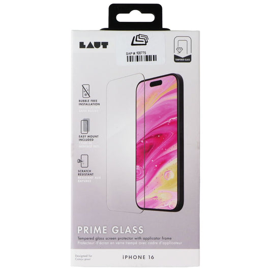 LAUT Prime Glass Tempered Glass Screen Protector for Apple iPhone 16 Cell Phone - Screen Protectors Laut - Simple Cell Bulk Wholesale Pricing - USA Seller