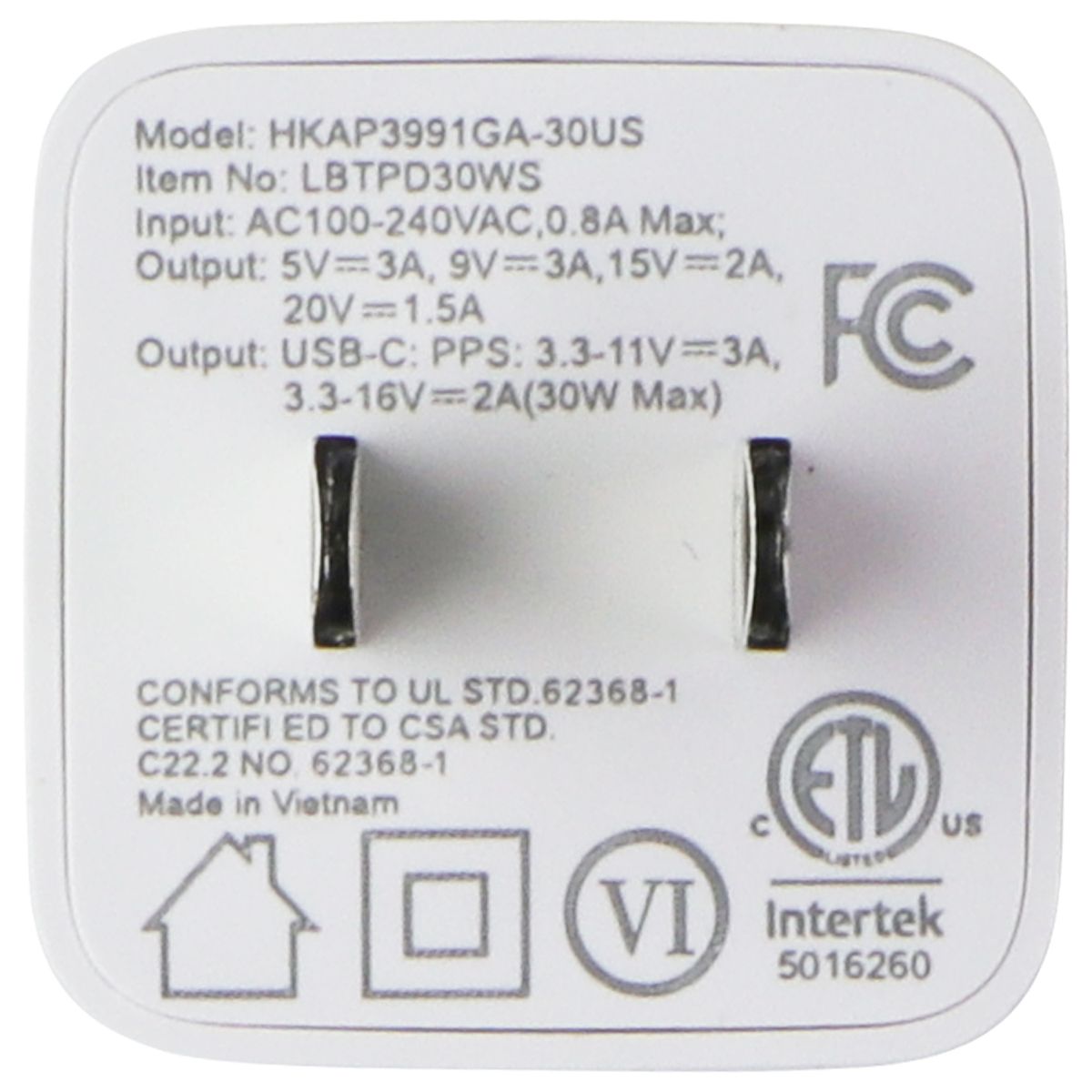 LBT Ultra Fast 30W Mini Wall Charger with USB-C Port - White Cell Phone - Chargers & Cradles LBT - Simple Cell Bulk Wholesale Pricing - USA Seller