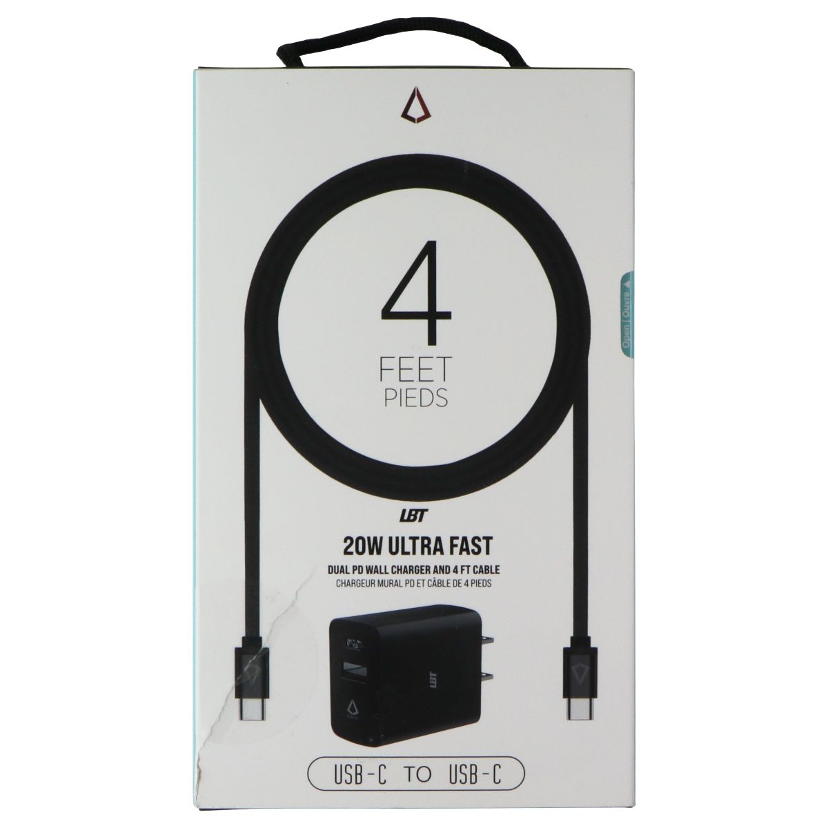 LBT 20W Dual Port (USB-A/USB-C) Wall Charger w/ 4FT USB-C to USB-C Cable - Black Cell Phone - Chargers & Cradles LBT - Simple Cell Bulk Wholesale Pricing - USA Seller