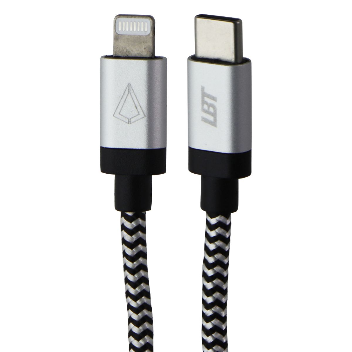 LBT (7-Ft) USB-C to Lightning 8-Pin Braided Charge Cable - Silver/White/Black Cell Phone - Cables & Adapters LBT    - Simple Cell Bulk Wholesale Pricing - USA Seller