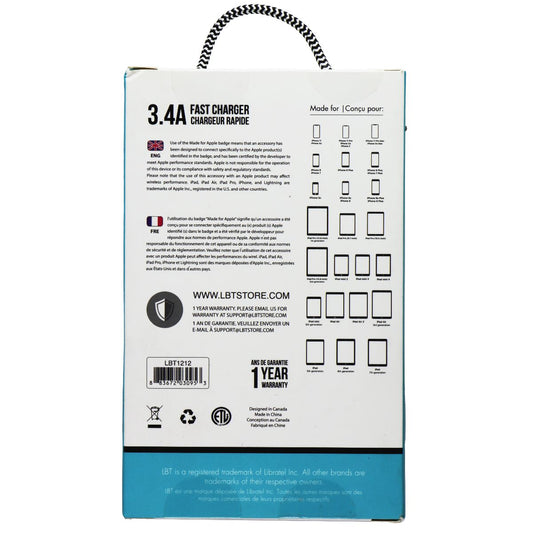 LBT 3.4 Amp 2 USB Fast Charger and (5FT) USB to Lightning 8-Pin Cable Cell Phone - Accessory Bundles LBT - Simple Cell Bulk Wholesale Pricing - USA Seller