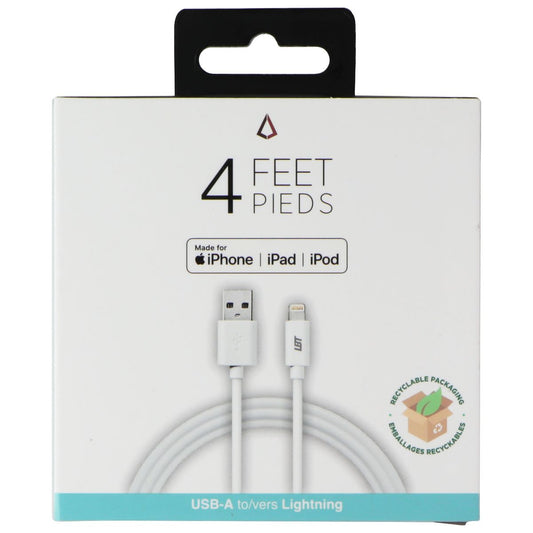 LBT 4 FT PVC USB-A to Lightning 8-Pin Cable - White