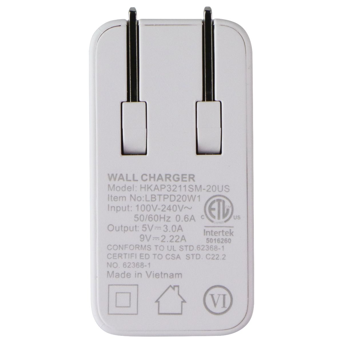LBT (20W) Wall Charger with Single USB-C Port - White (HKAP3211SM-20US) Cell Phone - Cables & Adapters LBT - Simple Cell Bulk Wholesale Pricing - USA Seller