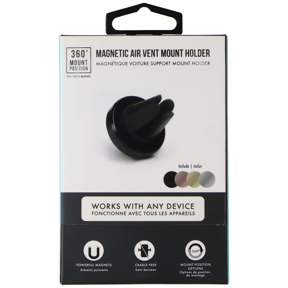 LBT Magnetic Air Vent Mount Holder w/ 4 Metal Discs, 360 Degrees Mount Position Cell Phone - Mounts & Holders LBT    - Simple Cell Bulk Wholesale Pricing - USA Seller