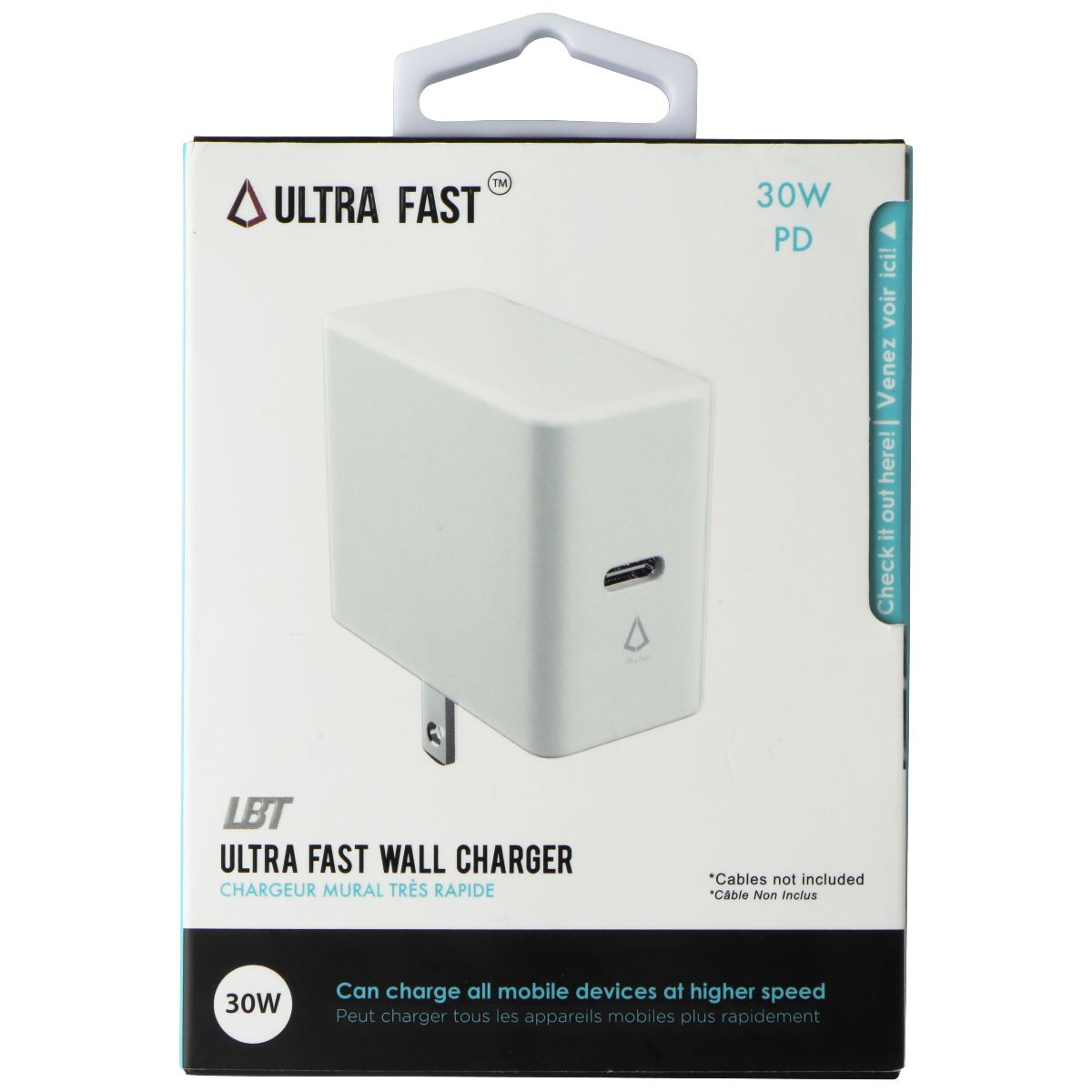 LBT Ultra Fast 30W PD Wall Charger with USB-C Port - White Cell Phone - Chargers & Cradles LBT    - Simple Cell Bulk Wholesale Pricing - USA Seller