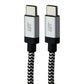 LBT (10-Ft) USB-C to USB-C Premium Braided Cable - Black/White/Silver Cell Phone - Cables & Adapters LBT - Simple Cell Bulk Wholesale Pricing - USA Seller