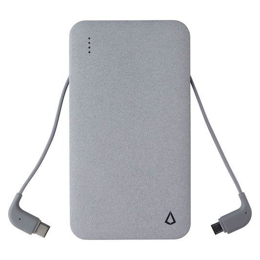 LBT Power Charge+ (5000mAh) with Built-In Micro USB & USB-C Cables - Gray