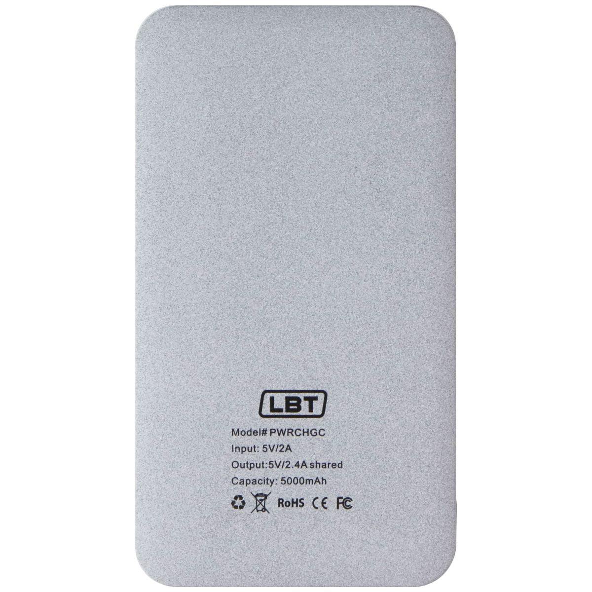 LBT Power Charge+ (5000mAh) with Built-In Micro USB & USB-C Cables - Gray Cell Phone - Chargers & Cradles LBT - Simple Cell Bulk Wholesale Pricing - USA Seller