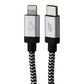 LBT (10-Ft) USB-C to Lightning 8-Pin Braided Charge Cable - Silver/White/Black