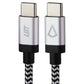 LBT (7-Foot) USB-C to USB-C Braided Charge/Sync Cable - Silver/White/Black Cell Phone - Cables & Adapters LBT - Simple Cell Bulk Wholesale Pricing - USA Seller