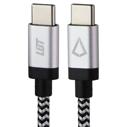 LBT (7-Foot) USB-C to USB-C Braided Charge/Sync Cable - Silver/White/Black Cell Phone - Cables & Adapters LBT - Simple Cell Bulk Wholesale Pricing - USA Seller
