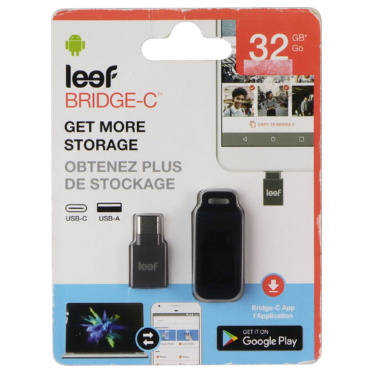 Leef Bridge-C Flash Drive (32GB) - USB-A 3.1 to USB-C - for All USB-C Devices Digital Storage - USB Flash Drives Leef - Simple Cell Bulk Wholesale Pricing - USA Seller