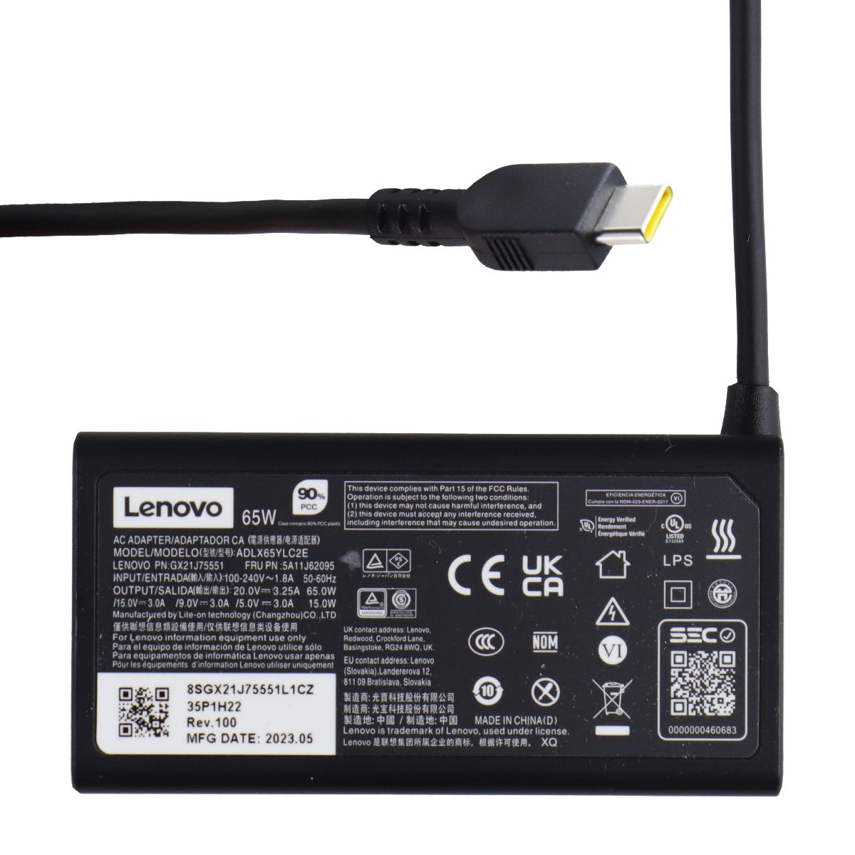 Lenovo 65W AC Adapter OEM Wall Charger / Power Supply (ADLX65YLC2E) Computer Accessories - Laptop Power Adapters/Chargers Lenovo - Simple Cell Bulk Wholesale Pricing - USA Seller
