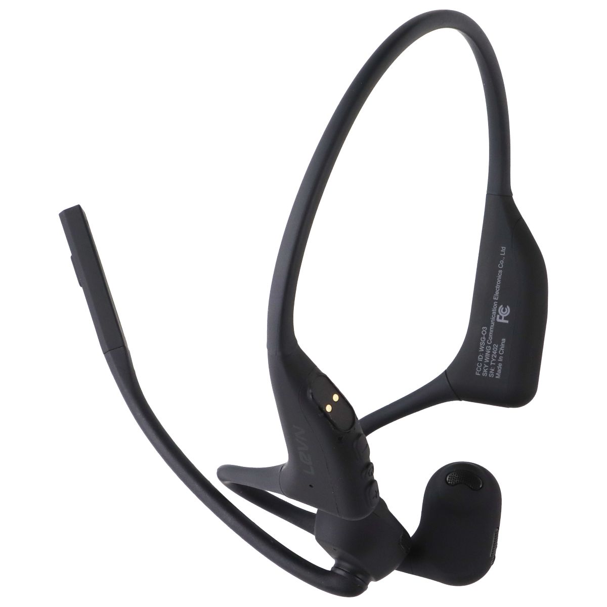LEVN Open Ear Bluetooth Headphones with Microphone - Black (LE-HS017) Cell Phone - Headsets LEVN - Simple Cell Bulk Wholesale Pricing - USA Seller