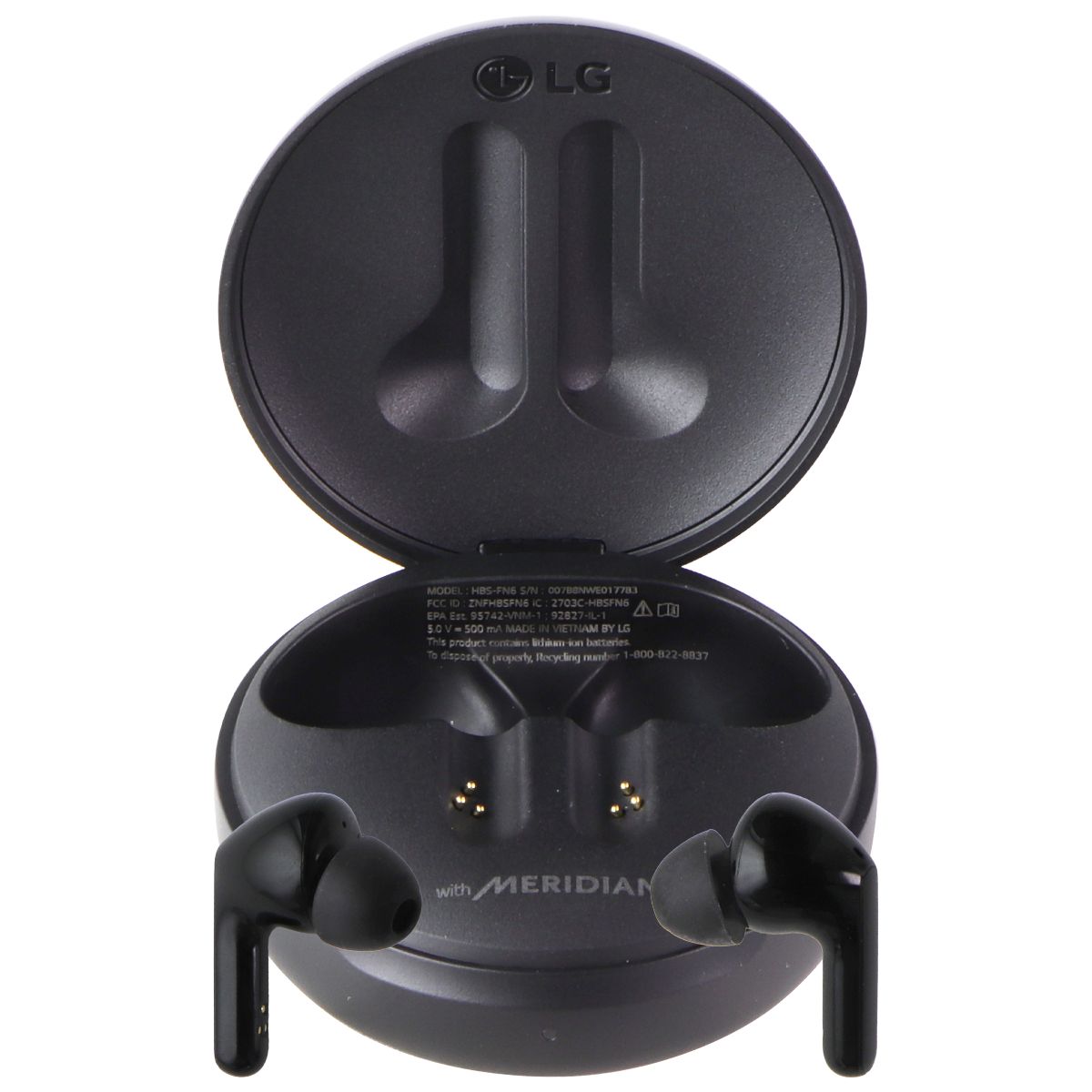 LG TONE Free True Wireless Earbuds with UVnano Case - Black (HBS-FN6) Portable Audio - Headphones LG - Simple Cell Bulk Wholesale Pricing - USA Seller