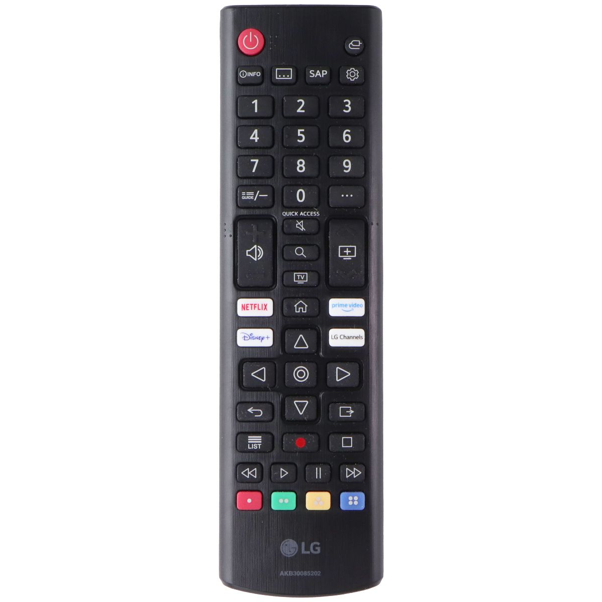 LG Remote Control (AKB30085202) with Netflix/Prime/Disney+/LG Channels - Black TV, Video & Audio Accessories - Remote Controls LG - Simple Cell Bulk Wholesale Pricing - USA Seller