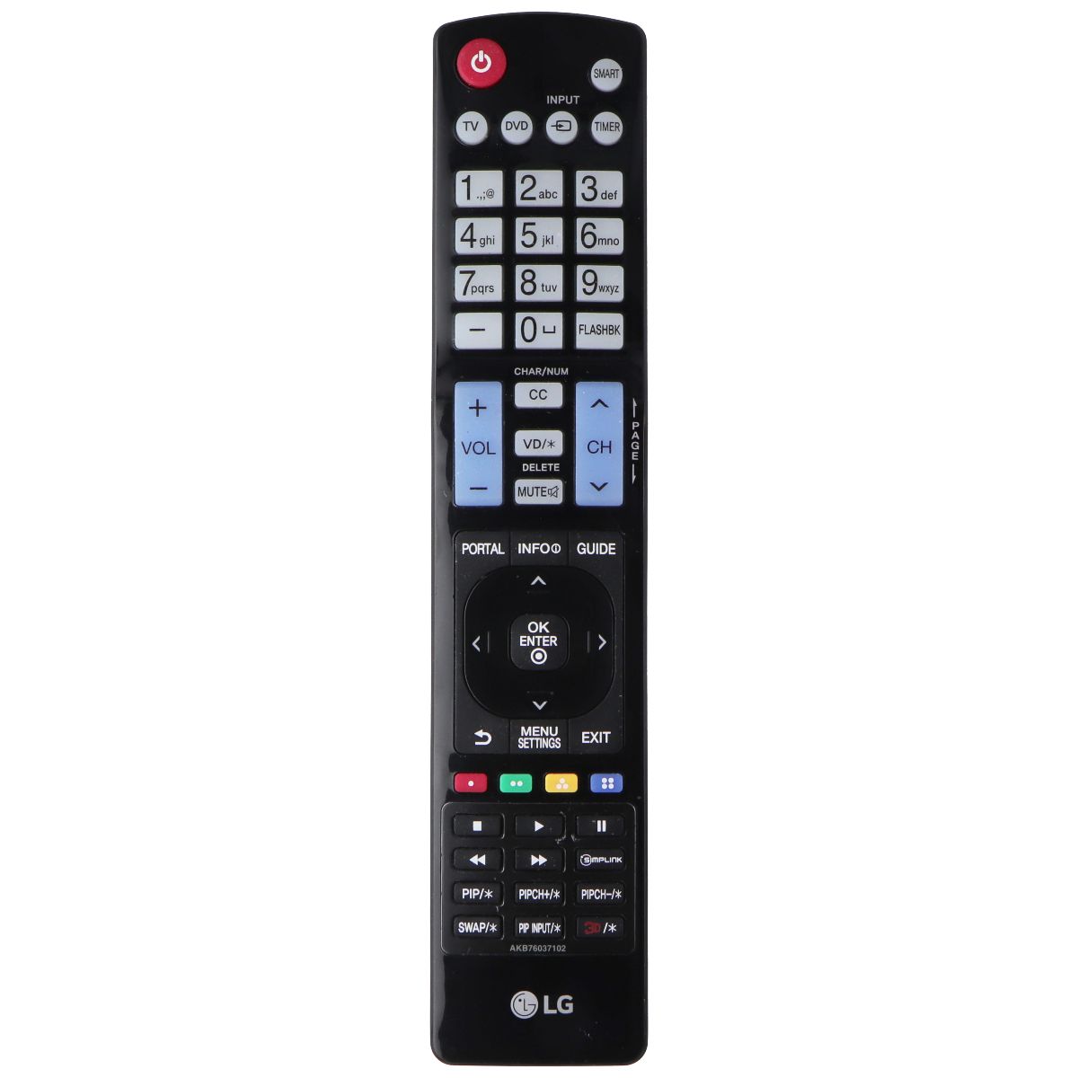 LG TV Remote Control (AKB76037102) - Black TV, Video & Audio Accessories - Remote Controls LG - Simple Cell Bulk Wholesale Pricing - USA Seller