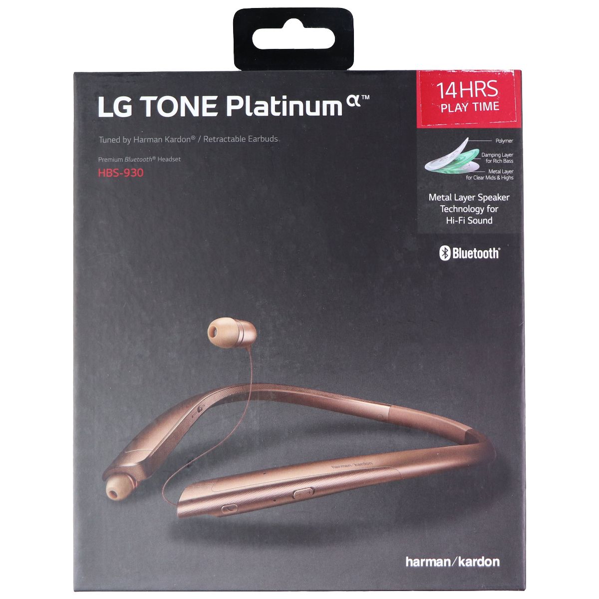 LG TONE Platinum (a) Premium Bluetooth Stereo Headset - Gold (HBS-930) Portable Audio - Headphones LG - Simple Cell Bulk Wholesale Pricing - USA Seller