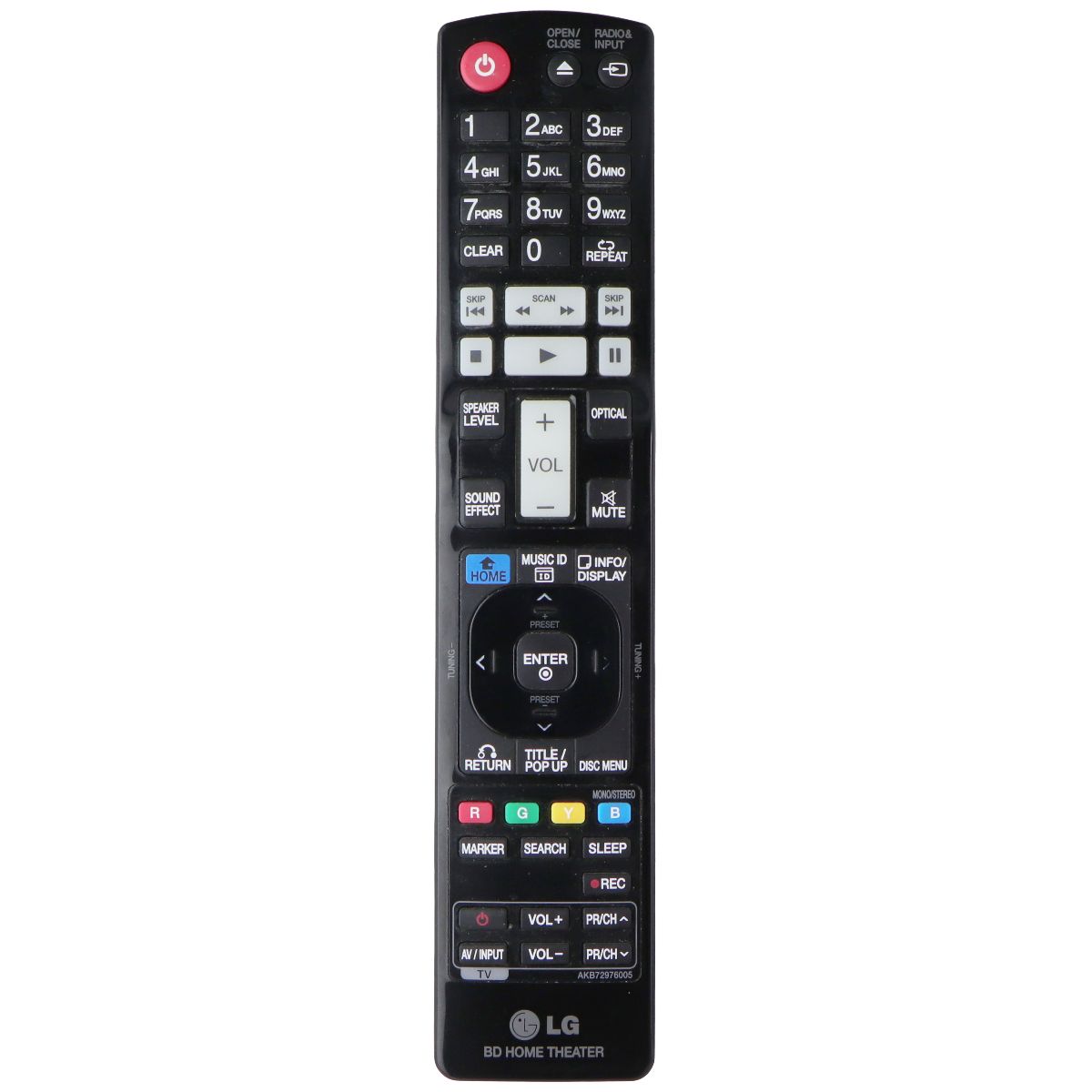 LG (AKB72976005) BD Home Theater Remote Control - Black TV, Video & Audio Accessories - Remote Controls LG - Simple Cell Bulk Wholesale Pricing - USA Seller
