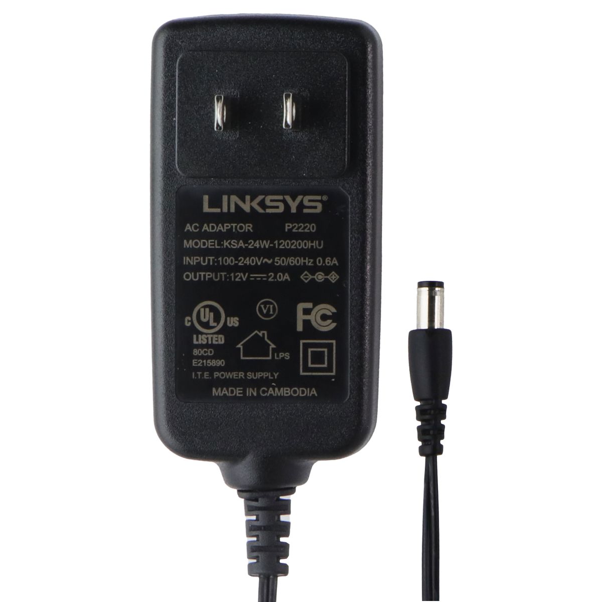 Linksys 12V/2A AC Adapter (KSA-24W-120200HU) - Black Multipurpose Batteries & Power - Multipurpose AC to DC Adapters Linksys - Simple Cell Bulk Wholesale Pricing - USA Seller