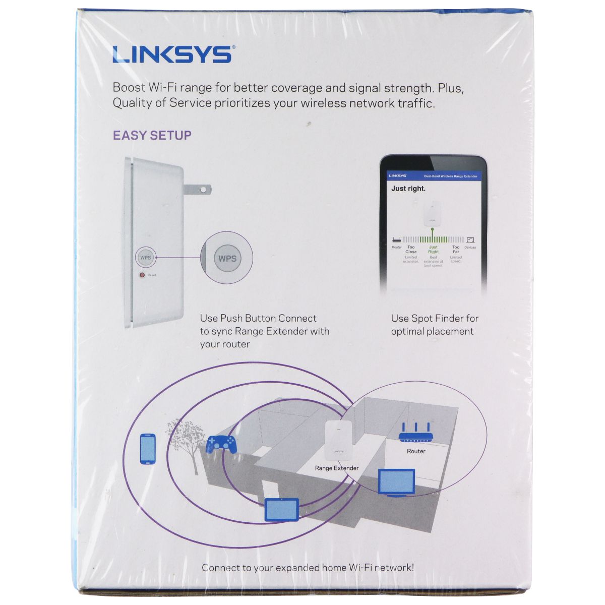 Linksys RE6250 (AC750) Dual-Band Wi-Fi Extender - White Networking - Wireless Wi-Fi Routers Linksys - Simple Cell Bulk Wholesale Pricing - USA Seller