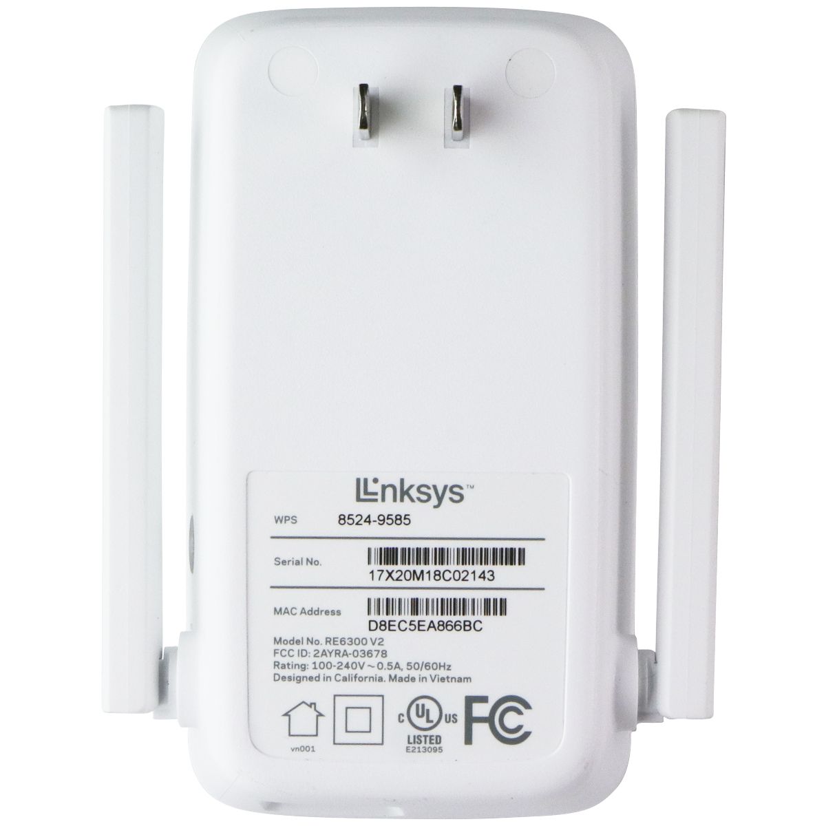 Linksys WiFi 5 Range Extender AC750 Signal Booster - White (RE6300)