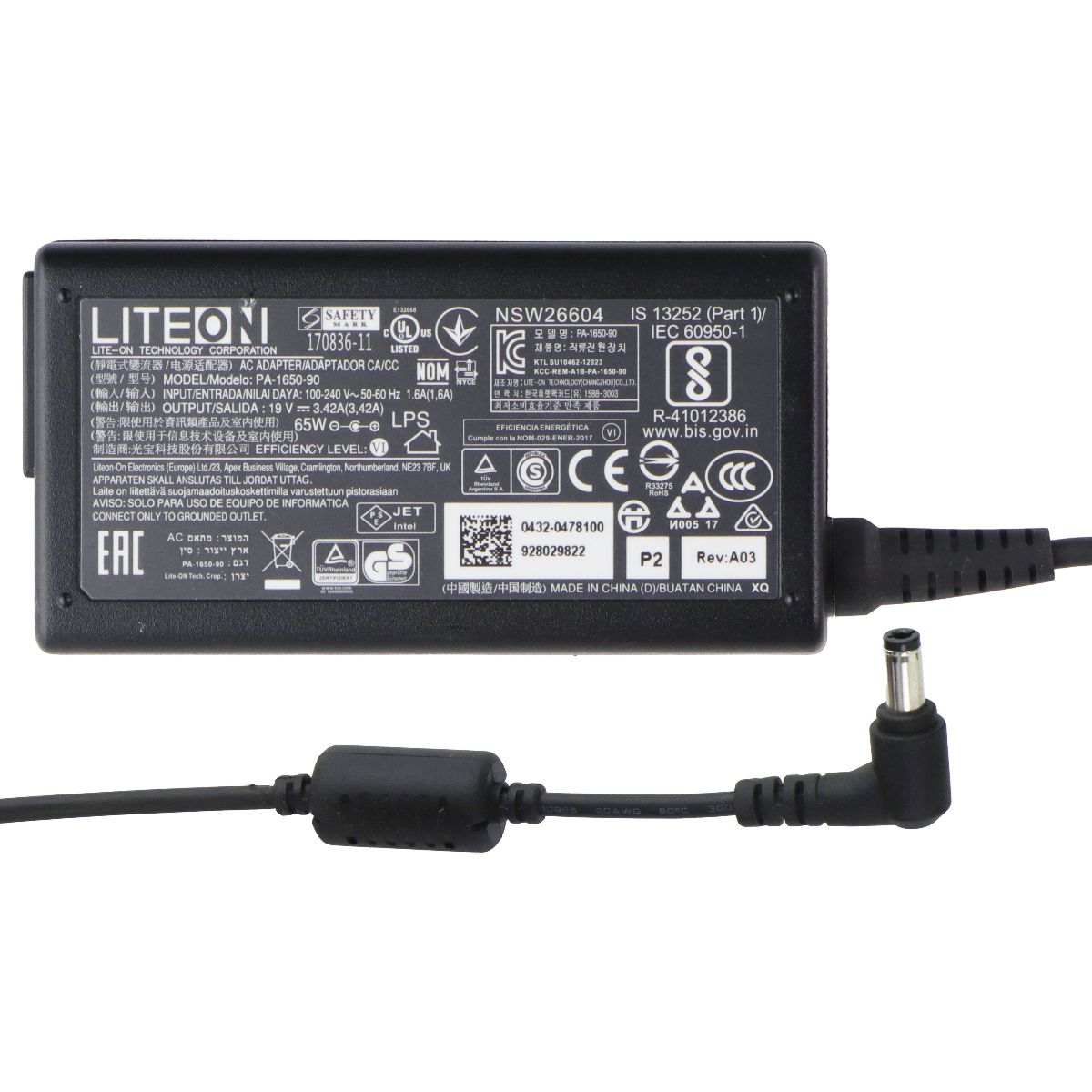 LITE-ON (19V/3.42A) AC Adapter Power Supply - Black (PA-1650-90) Multipurpose Batteries & Power - Multipurpose AC to DC Adapters Lite-On - Simple Cell Bulk Wholesale Pricing - USA Seller