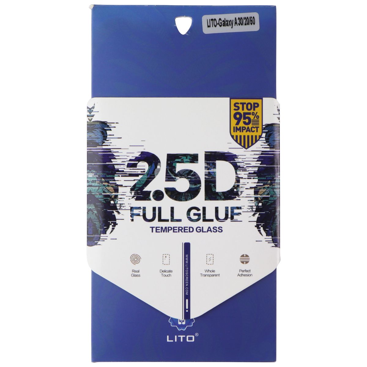 LITO 2.5D Full Glue Tempered Glass for Samsung Galaxy A30/Galaxy A20/Galaxy A50 Cell Phone - Screen Protectors LITO - Simple Cell Bulk Wholesale Pricing - USA Seller
