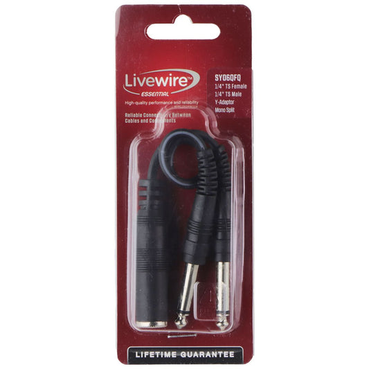 Livewire Essential Y-Adapter 1/4-in TS Female to 1/4-in TS Male - 6-Inch / Black