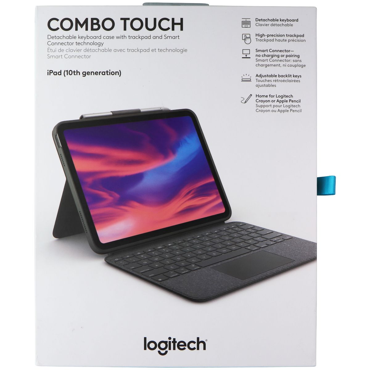 Logitech COMBO TOUCH Detachable Keyboard Case for iPad (10th generation) iPad/Tablet Accessories - Cases, Covers, Keyboard Folios Logitech    - Simple Cell Bulk Wholesale Pricing - USA Seller