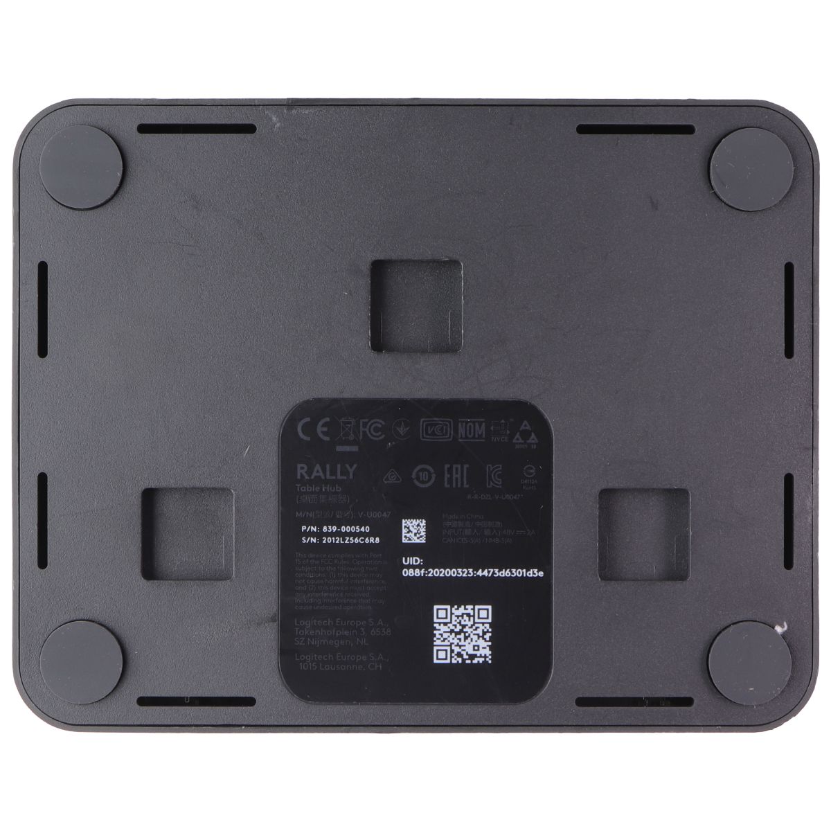 Logitech Rally Table Hub Video Conferencing Device - Black (V-U0047) Telecom Systems - Conference Equipment Logitech - Simple Cell Bulk Wholesale Pricing - USA Seller