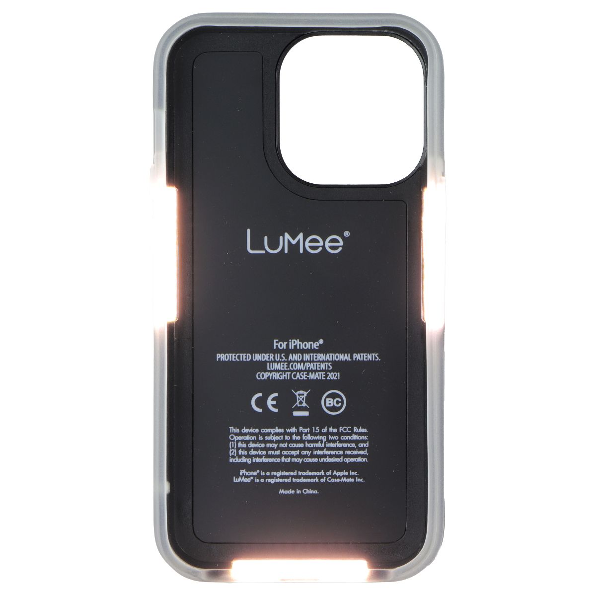 LuMee Halo Lighted Case for Apple iPhone 13 Pro/13/12 Pro/12 - Silver Cell Phone - Cases, Covers & Skins LuMee - Simple Cell Bulk Wholesale Pricing - USA Seller